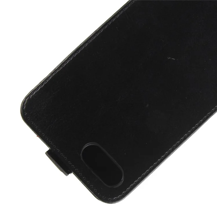 Crazy Horse Texture Vertical Flip Card Holder Leather Case for Huawei nova 2s - Black