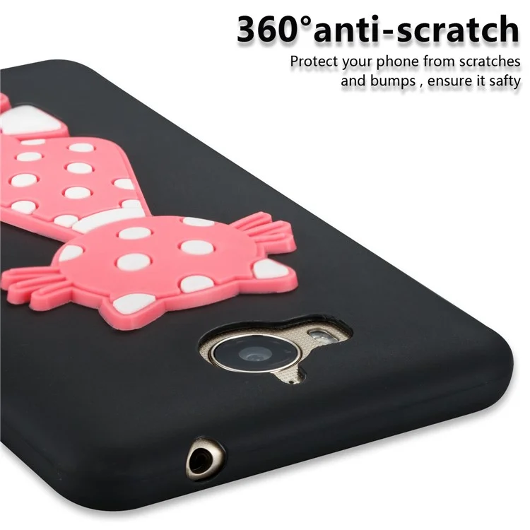 For Huawei Y6 (2017)/Y5 (2017) Adorable 3D Cat Soft TPU Mobile Case - Black