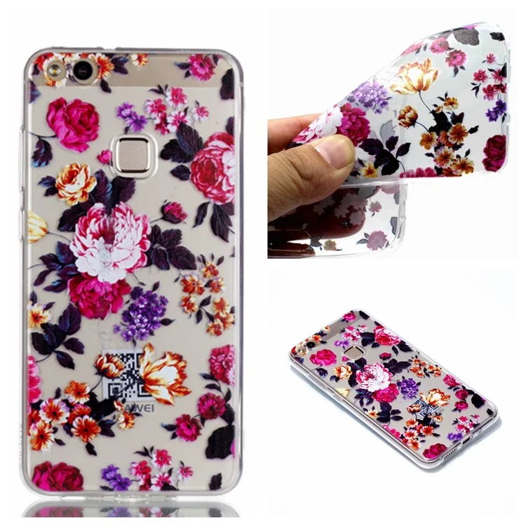 Ultra Thin Patterned Soft TPU Case for Huawei P10 Lite - Roses
