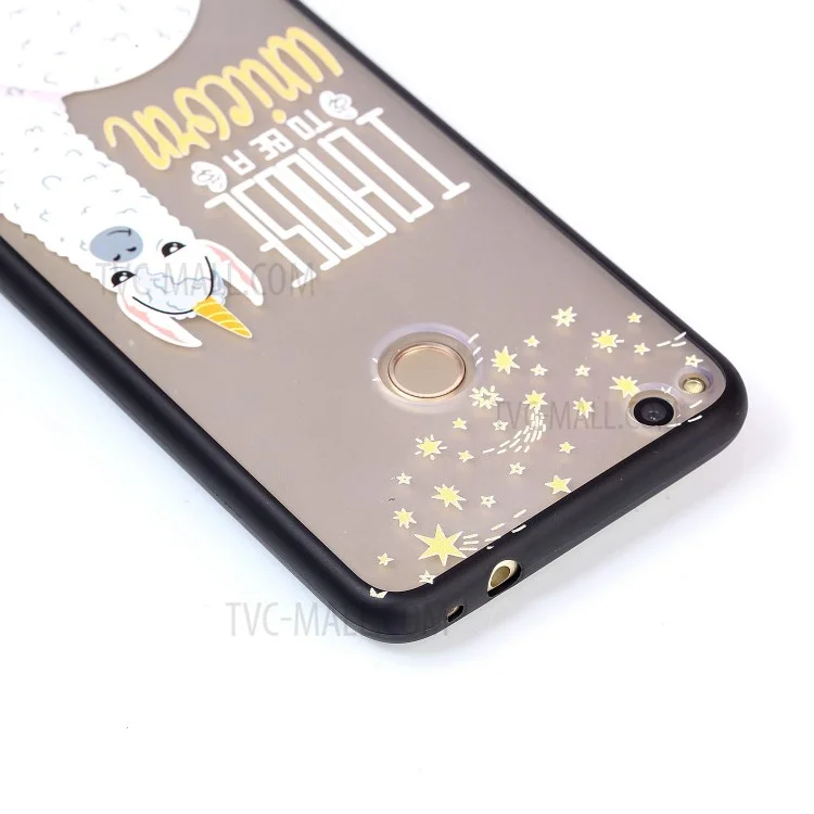 Rubberized Embossed TPU + PC Hybrid Mobile Phone Case Mobile Phone Case for Huawei P8 Lite (2017)/Honor 8 Lite - Alpaca Unicorn