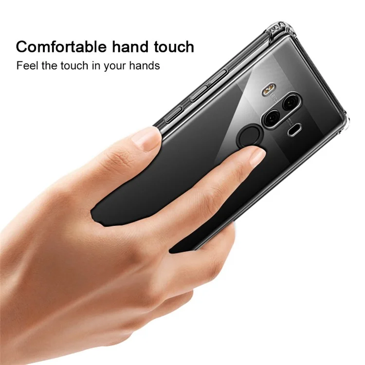IMAK Anti-drop TPU Cell Phone Case + Screen Protector for Huawei Mate 10 Pro - Transparent
