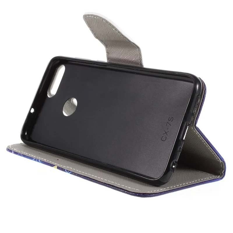 Pattern Printing Cross Grain Wallet Stand Leather Flip Cover for Huawei P Smart / Enjoy 7S - Beautiful Butterfly