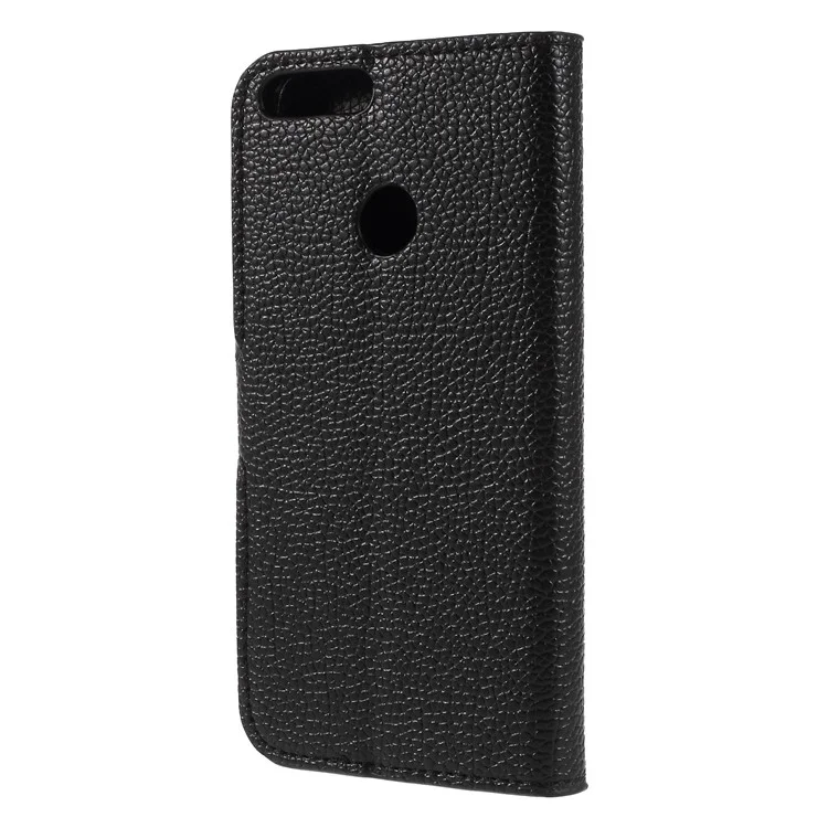 Litchi Texture Genuine Leather Wallet Protective Cover Case for Huawei Honor 9 Lite/9 Youth Edition - Orange