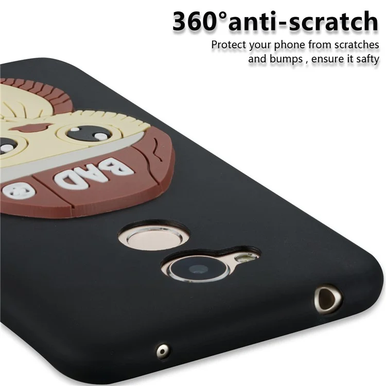 Lovely 3D Male Owl TPU Back Phone Case Cover for Huawei Honor 6A / 5C pro - Black