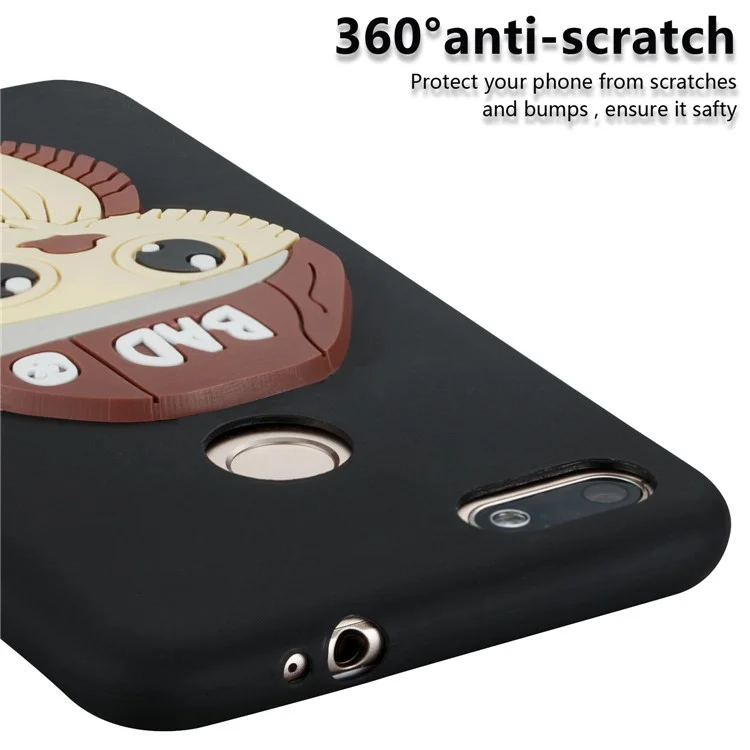 Cute 3D Male Owl TPU Soft Phone Case for Huawei P9 lite mini/Y6 Pro (2017)/Enjoy 7 - Black