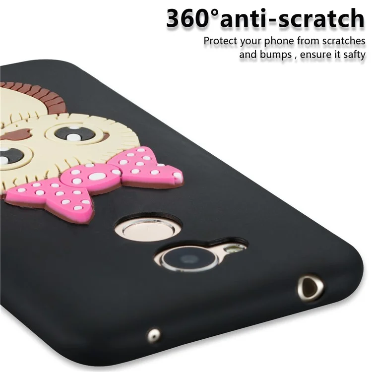 Cute 3D Female Owl Pattern TPU Case for Huawei Honor 6A / Honor 5C pro - Black