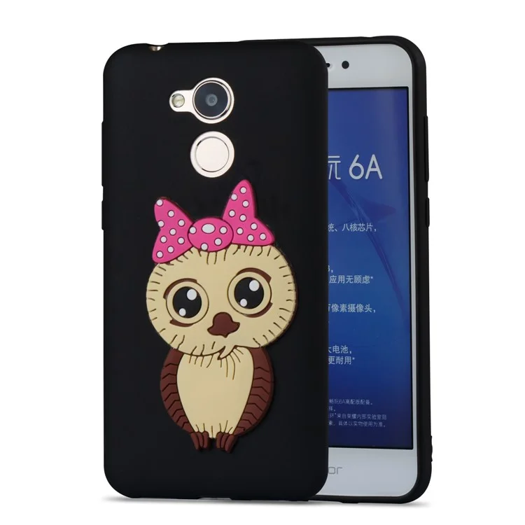 Cute 3D Female Owl Pattern TPU Case for Huawei Honor 6A / Honor 5C pro - Black