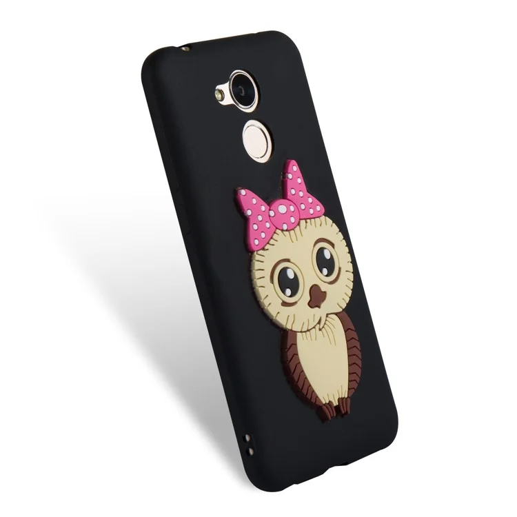 Cute 3D Female Owl Pattern TPU Case for Huawei Honor 6A / Honor 5C pro - Black