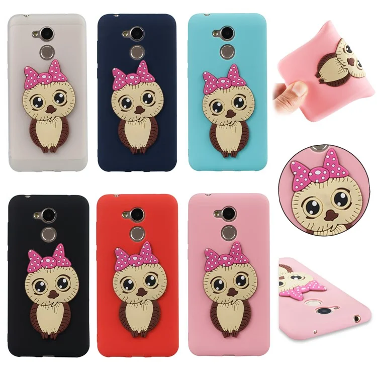 Cute 3D Female Owl Pattern TPU Case for Huawei Honor 6A / Honor 5C pro - Black