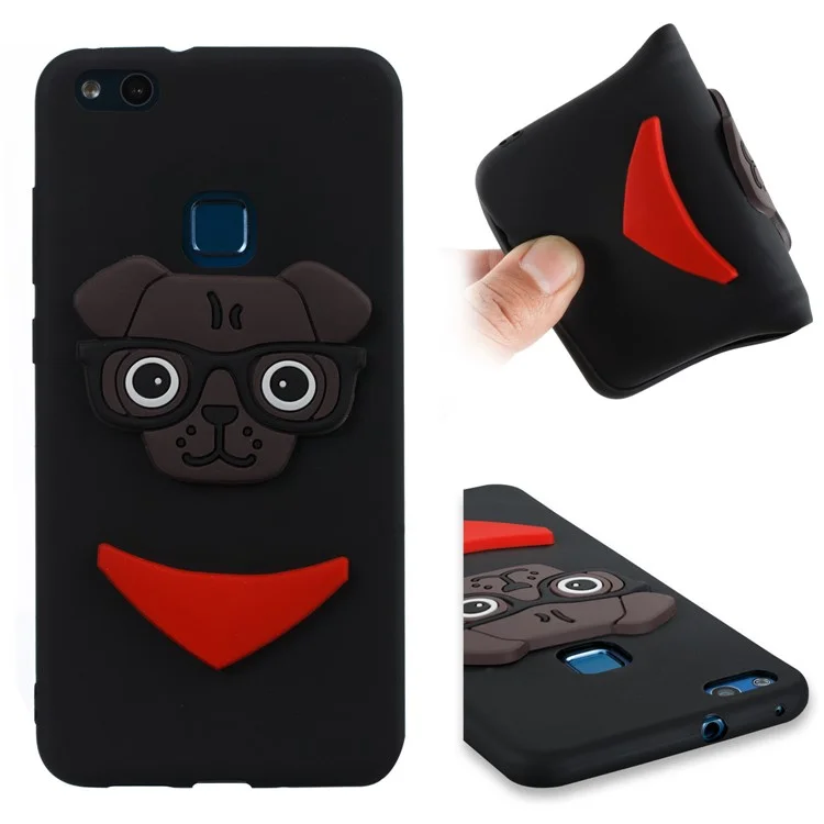 Lovely 3D Dog Pattern TPU Case for Huawei P10 Lite - Black