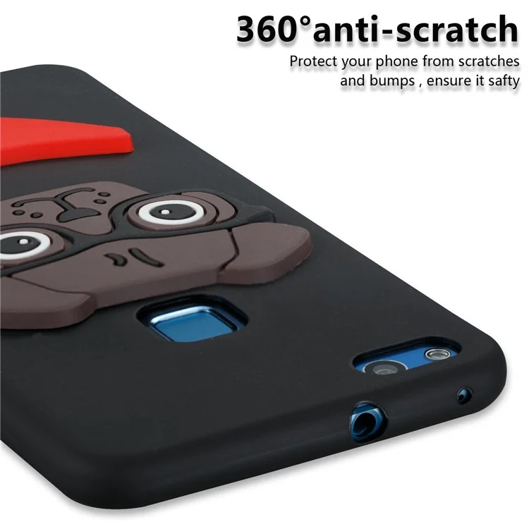 Lovely 3D Dog Pattern TPU Case for Huawei P10 Lite - Black
