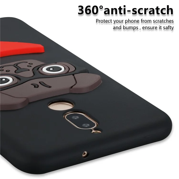 Lovely Dog Pattern TPU Cover Shell for Huawei Mate 10 Lite / nova 2i / Maimang 6 / Honor 9i (India) - Black