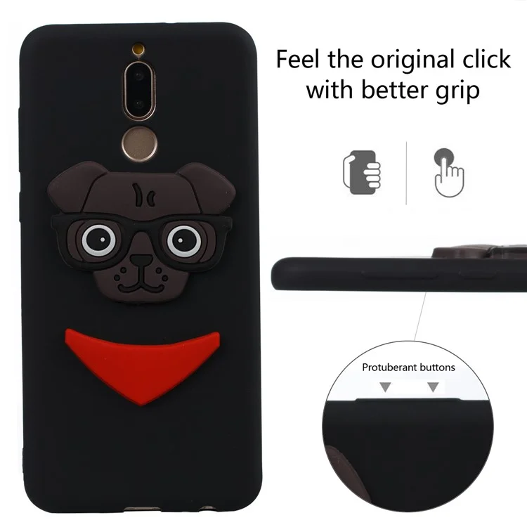 Lovely Dog Pattern TPU Cover Shell for Huawei Mate 10 Lite / nova 2i / Maimang 6 / Honor 9i (India) - Black