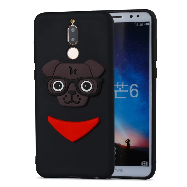 Lovely Dog Pattern TPU Cover Shell for Huawei Mate 10 Lite / nova 2i / Maimang 6 / Honor 9i (India) - Black