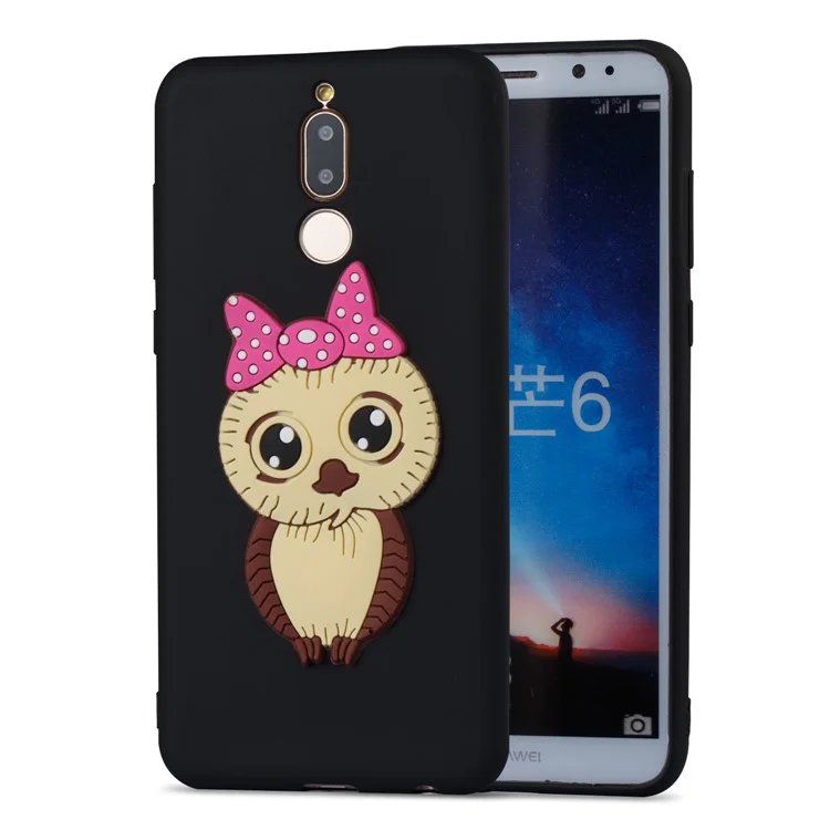 Cute 3D Female Owl TPU Soft Phone Case for  Huawei Mate 10 Lite/nova 2i/Maimang 6/Honor 9i (India) - Black