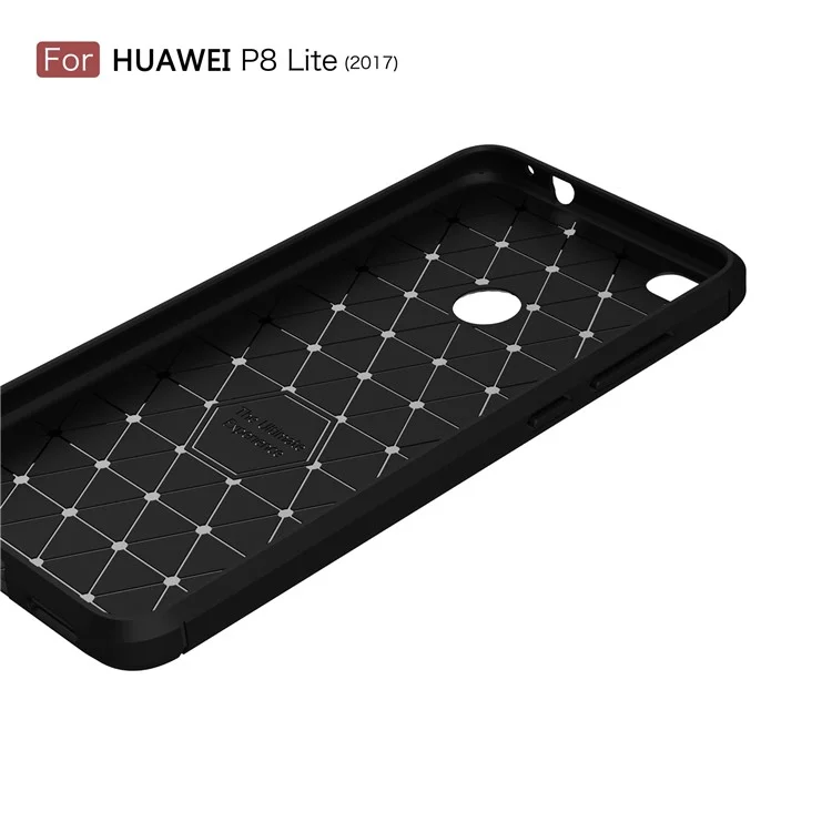 50Pcs/Set Brushed TPU Carbon Fiber Phone Case for Huawei P8 Lite (2017) / Honor 8 Lite - Black