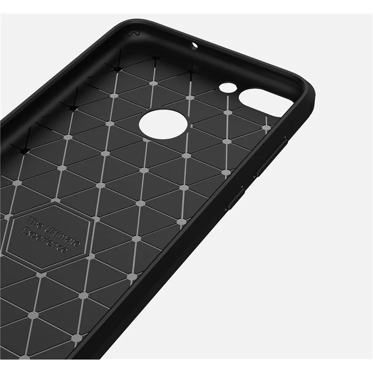 50Pcs/Set Carbon Fiber Texture Brushed TPU Mobile Case for Huawei P Smart / Enjoy 7S - Black