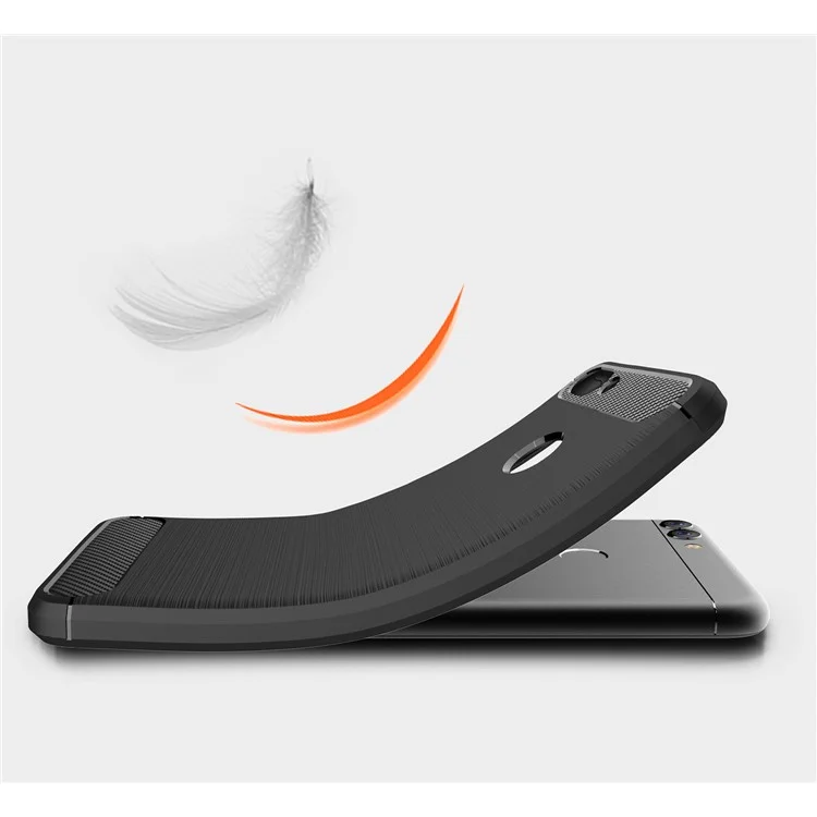 50Pcs/Set Carbon Fiber Texture Brushed TPU Mobile Case for Huawei P Smart / Enjoy 7S - Black