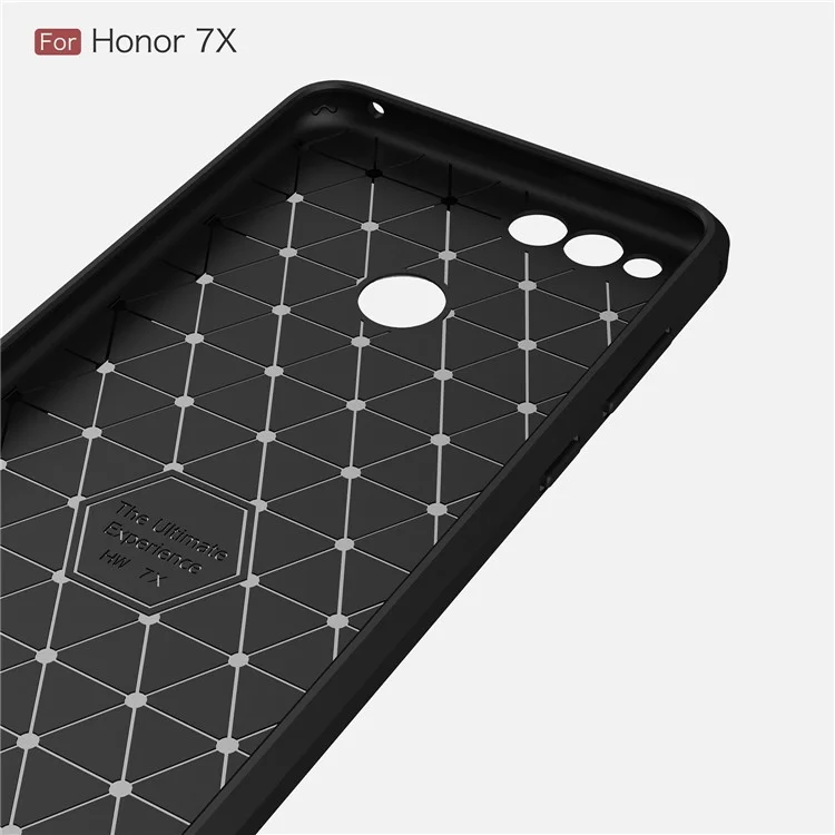 50Pcs/Set Carbon Fiber Texture Brushed TPU Cell Phone Case for Huawei Honor 7X - Black