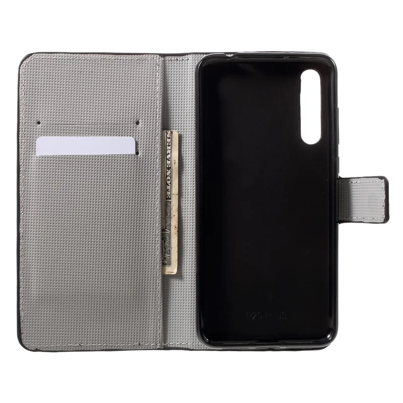Pattern Printing Wallet Stand Leather Shell for Huawei P20 Pro - Blue Butterfly