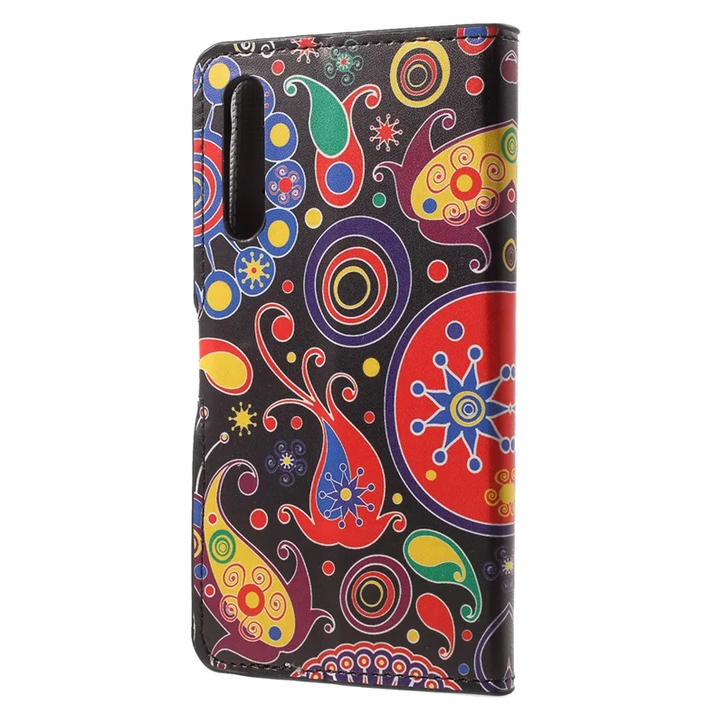 Pattern Printing Wallet Stand Leather Cover for Huawei P20 - Paisley Flowers