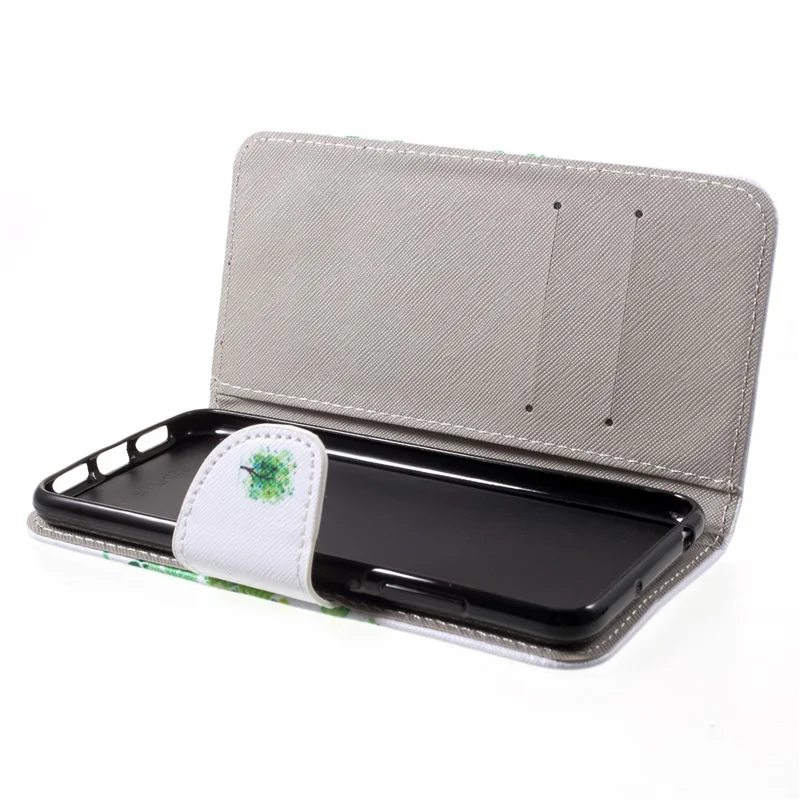 Pattern Printing Leather Wallet Shell Case for Huawei P20 - Green Tree