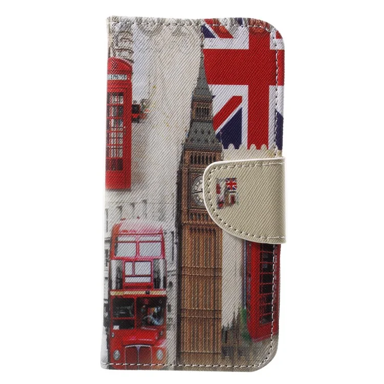 For Huawei P20 Lite / Nova 3e Pattern Printing Leather Wallet Stand Case Accessory - Big Ben and UK Flag