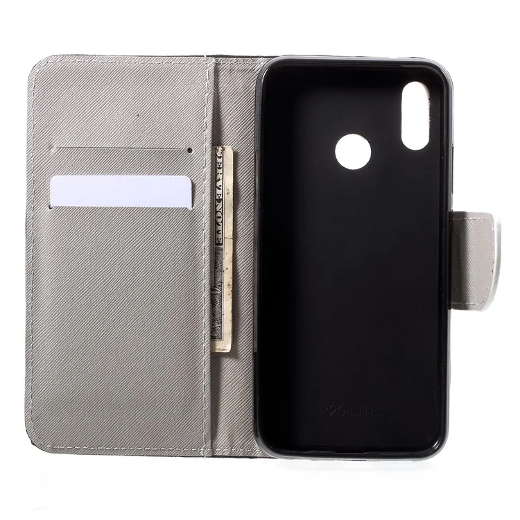 For Huawei P20 Lite / Nova 3e Pattern Printing Leather Wallet Stand Case Accessory - Big Ben and UK Flag
