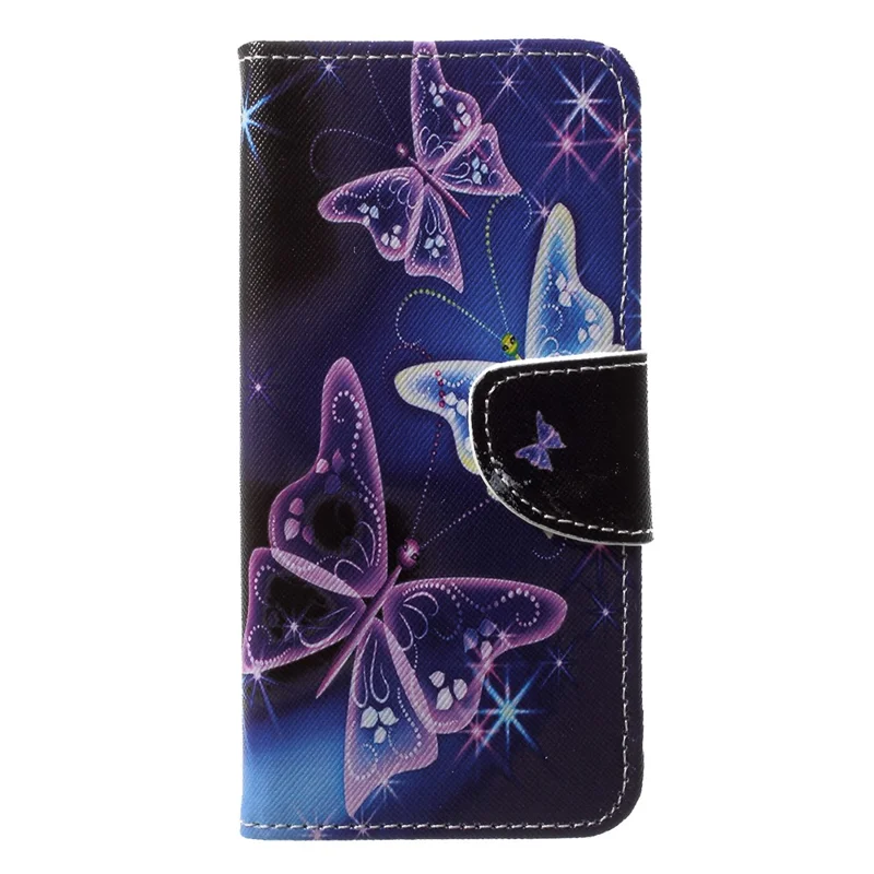 Pattern Printing Leather Wallet Phone Case with Card Holders for Huawei P20 Lite / Nova 3e - Vivid Butterflies
