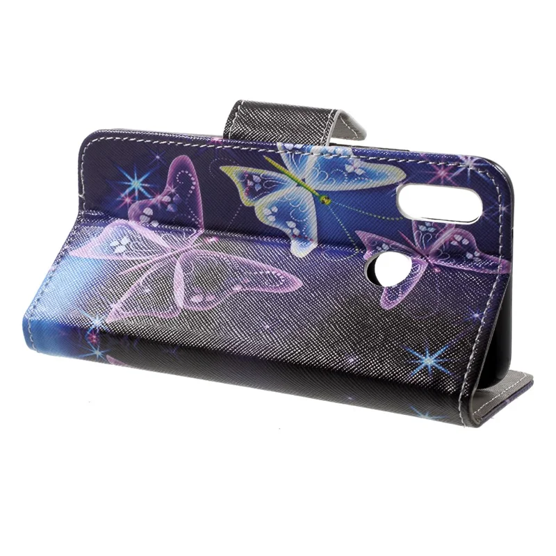Pattern Printing Leather Wallet Phone Case with Card Holders for Huawei P20 Lite / Nova 3e - Vivid Butterflies