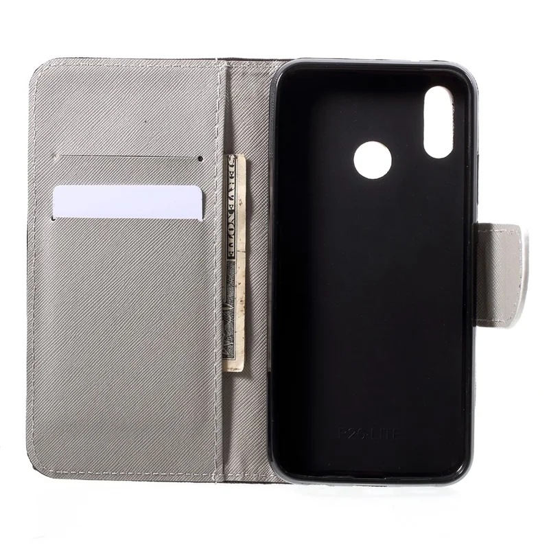 Pattern Printing Leather Wallet Phone Case with Card Holders for Huawei P20 Lite / Nova 3e - Vivid Butterflies