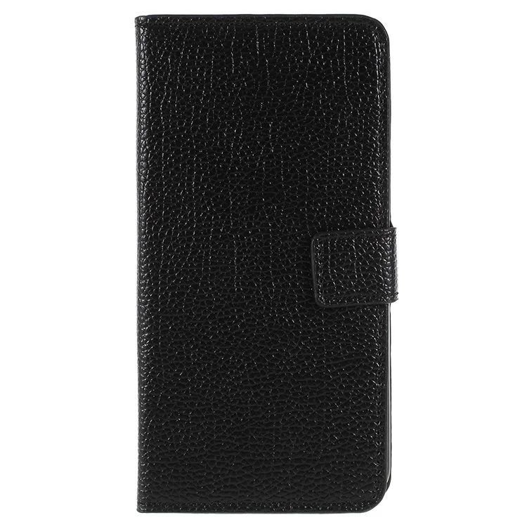 Litchi Texture Stand Leather Wallet Phone Case for Huawei P20 Pro - Black