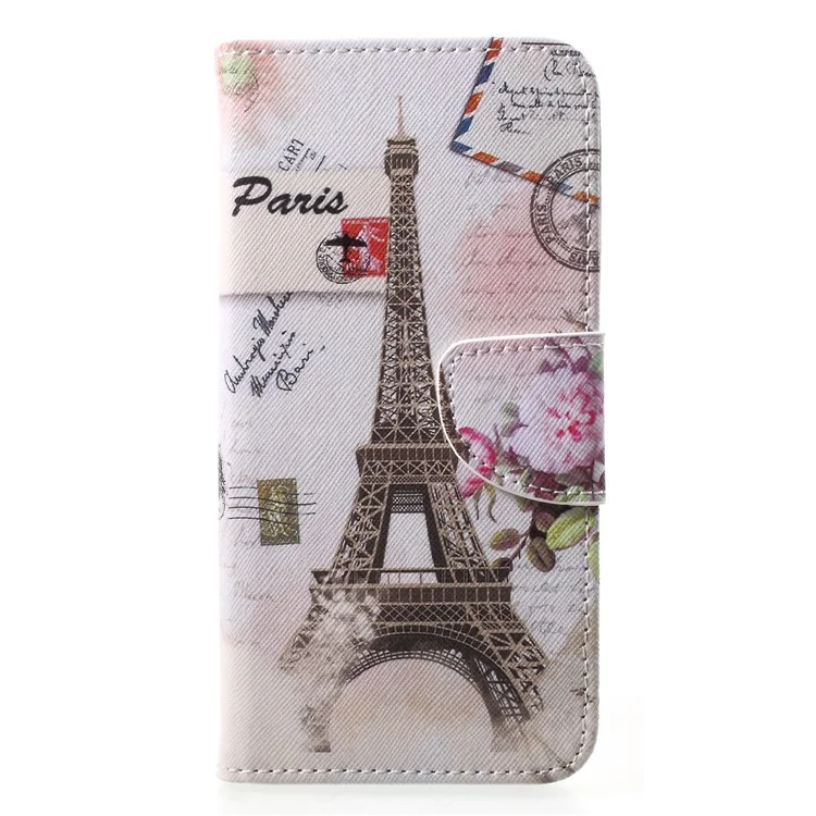 Pattern Printing Magnetic Leather Wallet Case for Huawei P20 Pro - Eiffel Tower