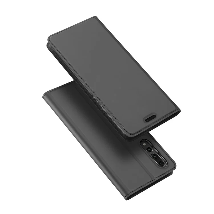 DUX DUCIS Skin Pro Series Card Holder Stand Leather Mobile Case for Huawei P20 Pro - Grey