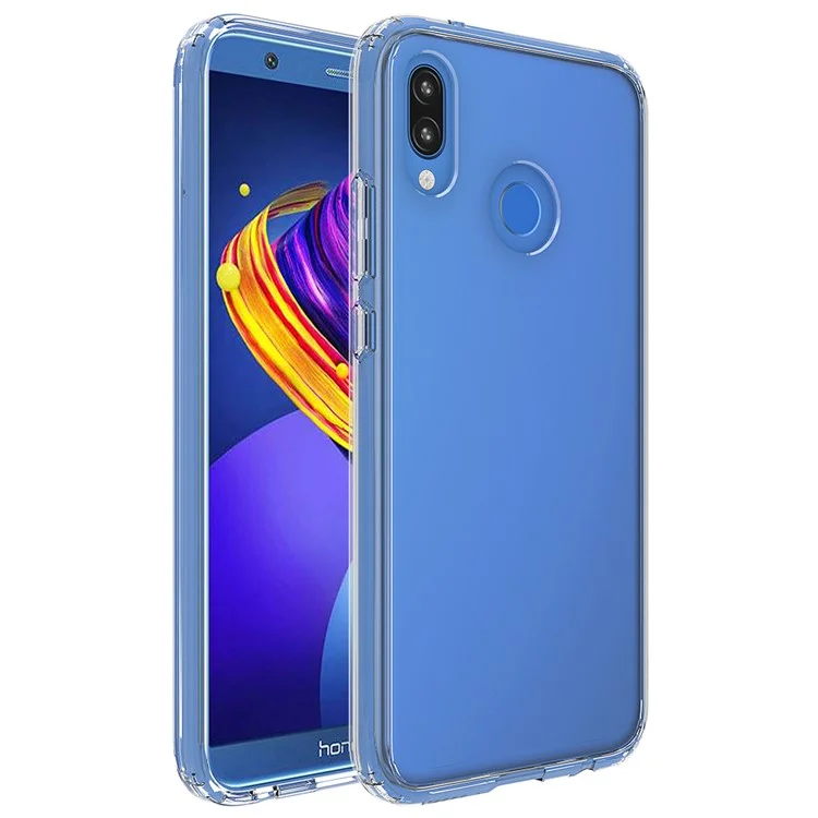 100Pcs/Set Clear Acrylic Back + TPU Edges Hybrid Case for Huawei P20 Lite / Nova 3e - Transparent