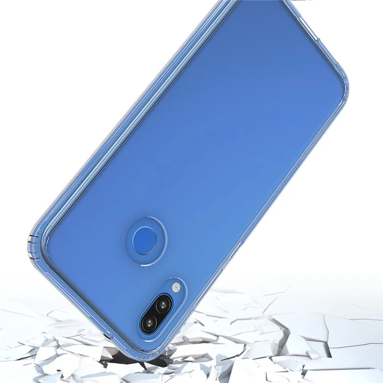 100Pcs/Set Clear Acrylic Back + TPU Edges Hybrid Case for Huawei P20 Lite / Nova 3e - Transparent