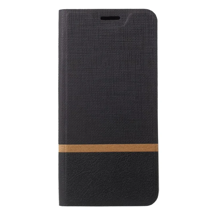 Cross Texture Leather Stand Case with Card Slot for Huawei P20 Lite/Nova 3e (China) Built-in Steel Sheet - Black