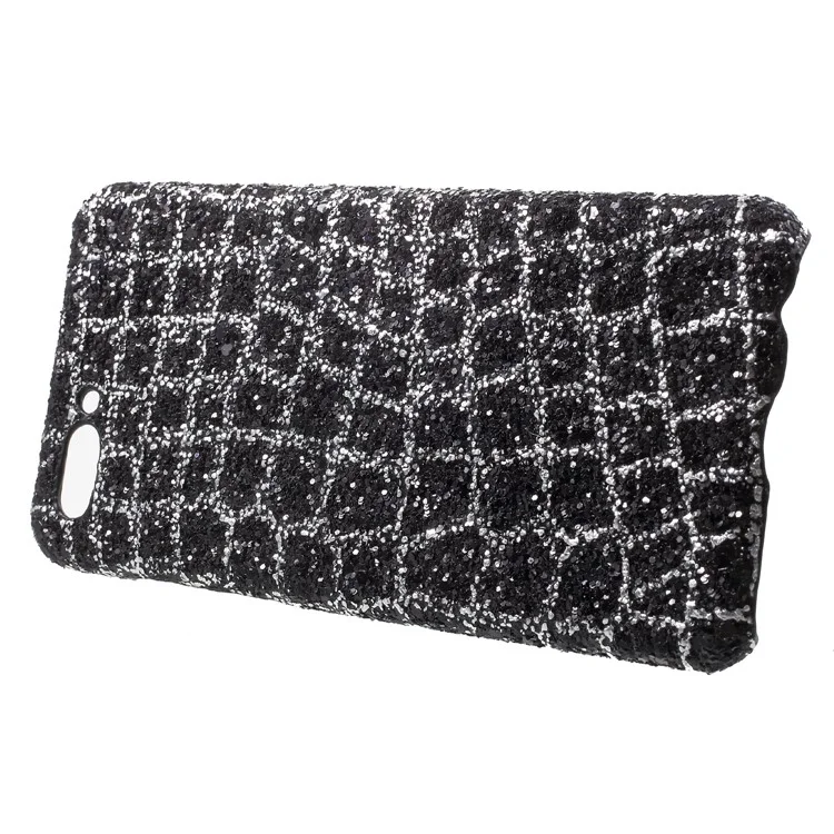 Glitter Sequins PU Leather Coated Hard PC Case for Huawei nova 2s - Black