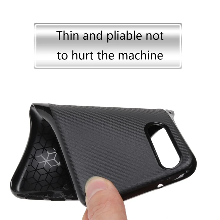 Carbon Fiber Texture Soft TPU Back Phone Case for Huawei P20 - Black