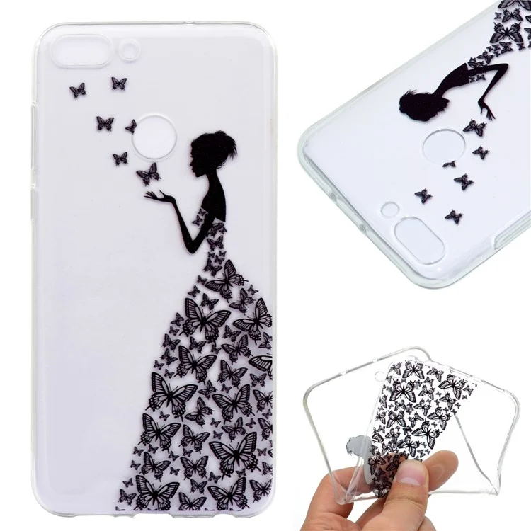 Pattern Printing TPU Case for Samsung Huawei Honor V9/8 Pro - Butterfly Girl