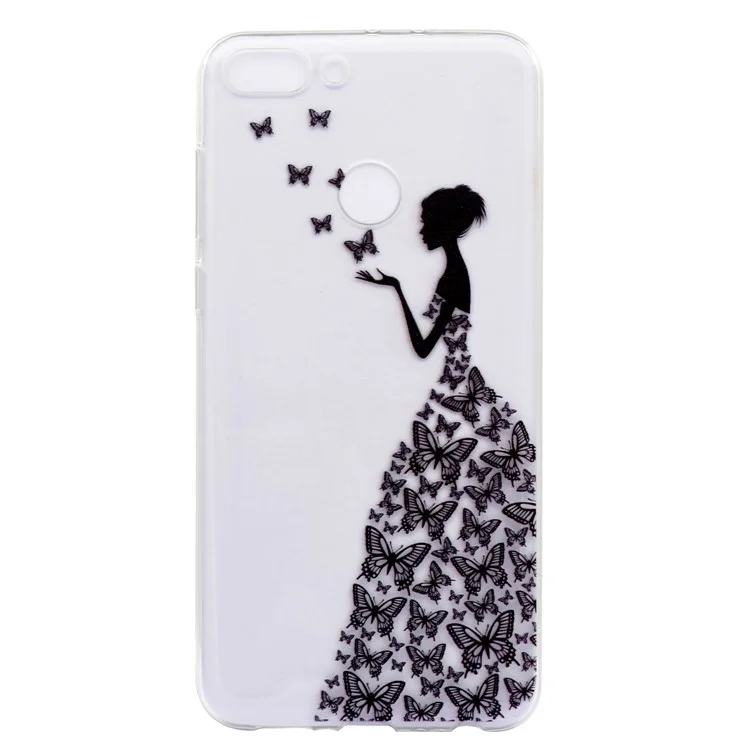 Pattern Printing TPU Case for Samsung Huawei Honor V9/8 Pro - Butterfly Girl