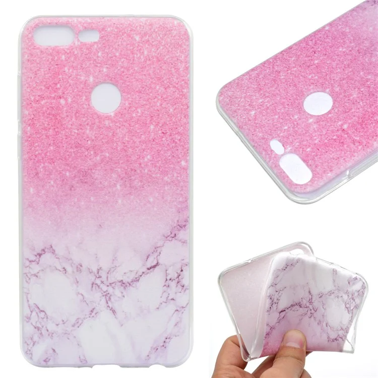 Pattern Printing TPU Mobile Case for Huawei Honor 9 Lite / Youth Edition - Marble Pattern