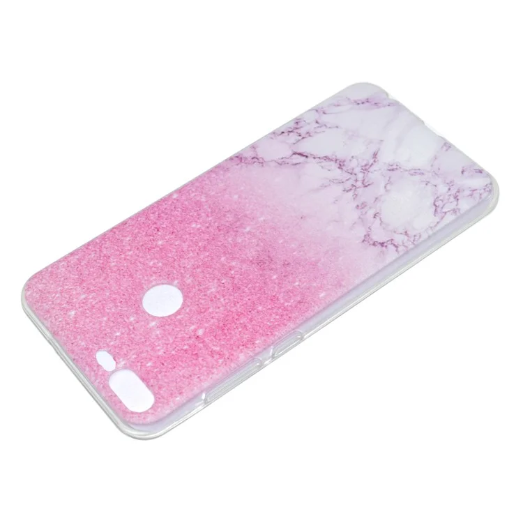 Pattern Printing TPU Mobile Case for Huawei Honor 9 Lite / Youth Edition - Marble Pattern