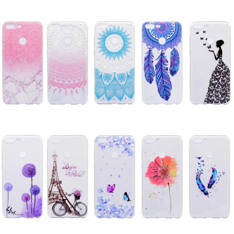 Pattern Printing TPU Mobile Case for Huawei Honor 9 Lite / Youth Edition - Marble Pattern