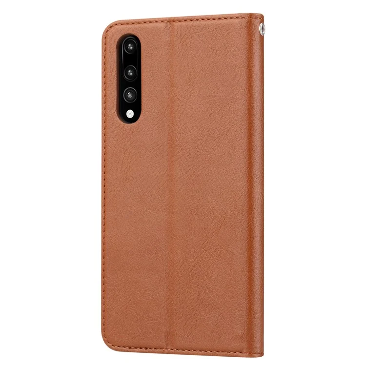 Portafoglio in Pelle Auto-assorbita Shell Mobile Per Huawei P20 Pro - Marrone