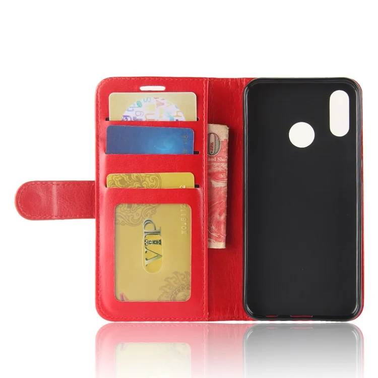 Celeba de Cuero de Billetera de Caballos de Caballos Para Huawei P20 Lite / Nova 3e - Rojo