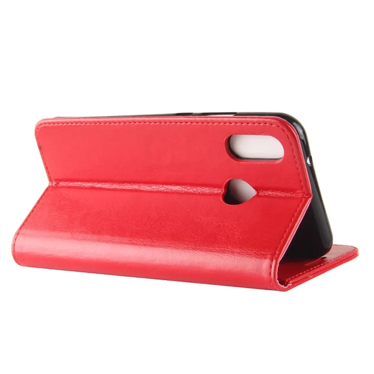 Crazy Horse Wallet Leather Cell Case Para Huawei P20 Lite / Nova 3e - Vermelho