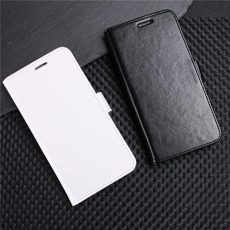 Crazy Horse Wallet en Cuir Case de Support Pour Huawei P20 - le Noir