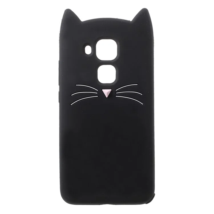 3D Moustache Cat Silicone Case for Huawei Nova Plus / G9 Plus / Maimang 5 - Black