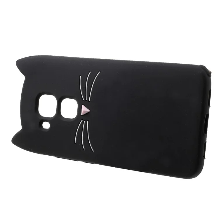 3D Moustache Cat Silicone Case for Huawei Nova Plus / G9 Plus / Maimang 5 - Black